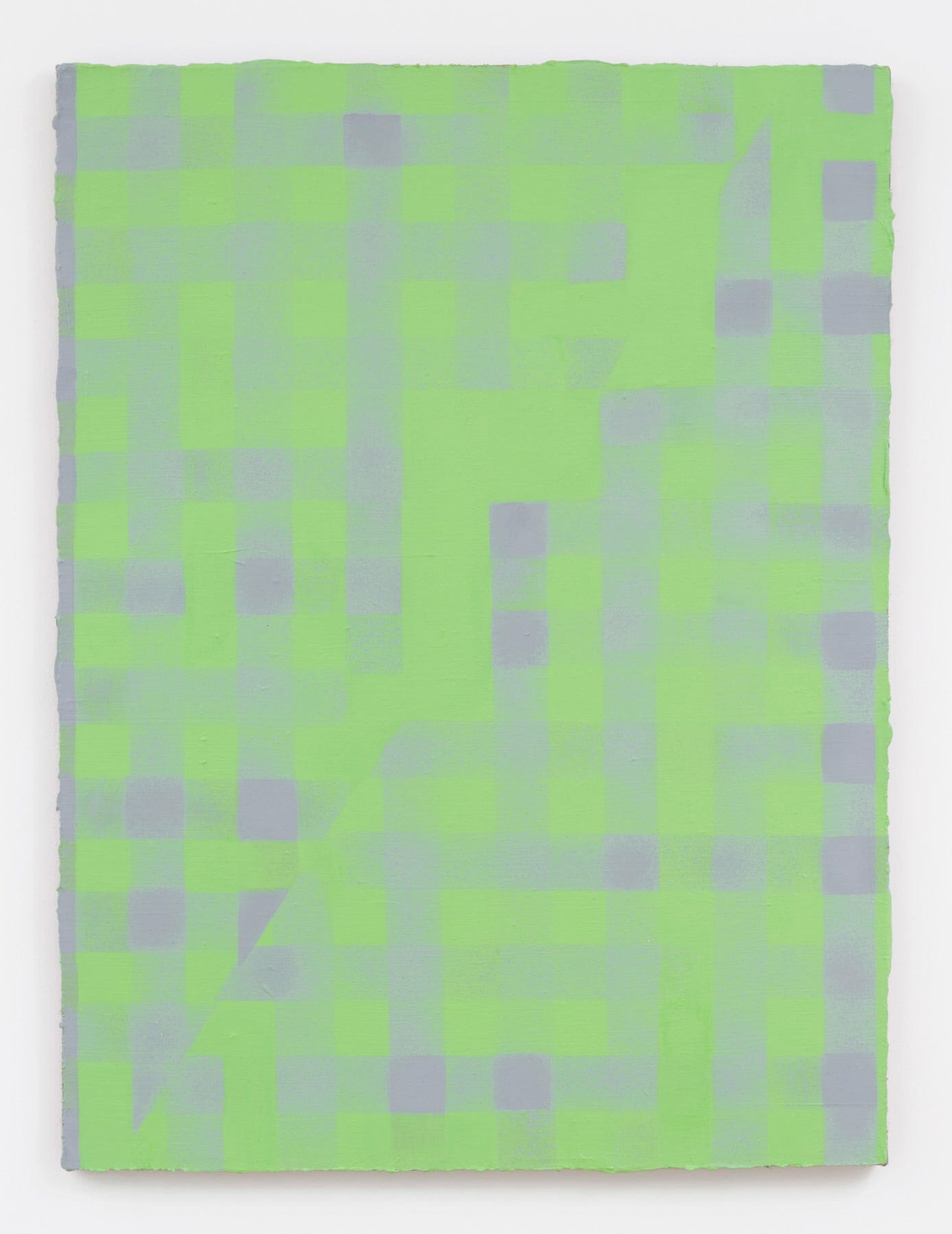 Cheryl Donegan
                                        'Untitled (spring green and blue grey on pink)', 2013
                                        40 x 30 Inches
                                        acrylic on jute
                                        